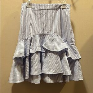 Aqua Blue and White Tiered Bubble Skirt
